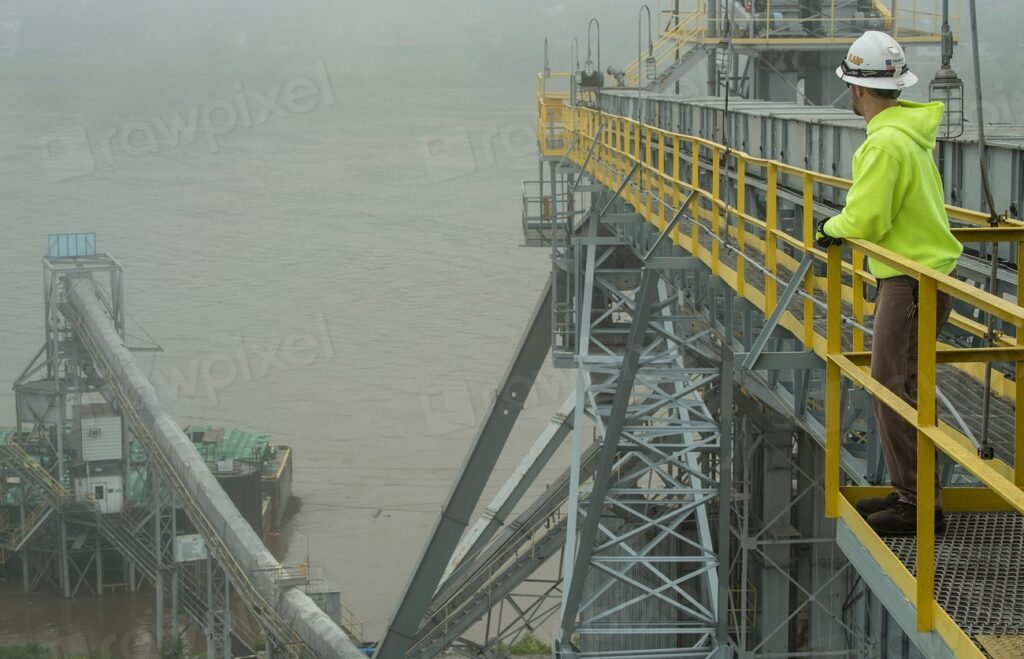 Grain and barge operations on the river
