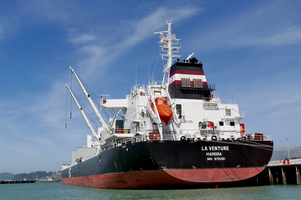 Bulk carrier at anchor